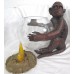 Monkey with Glass Globe Banana Top Terrariam / Candy Dish 10x10x10 Colonial Look   392092415292